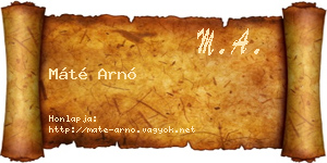 Máté Arnó névjegykártya